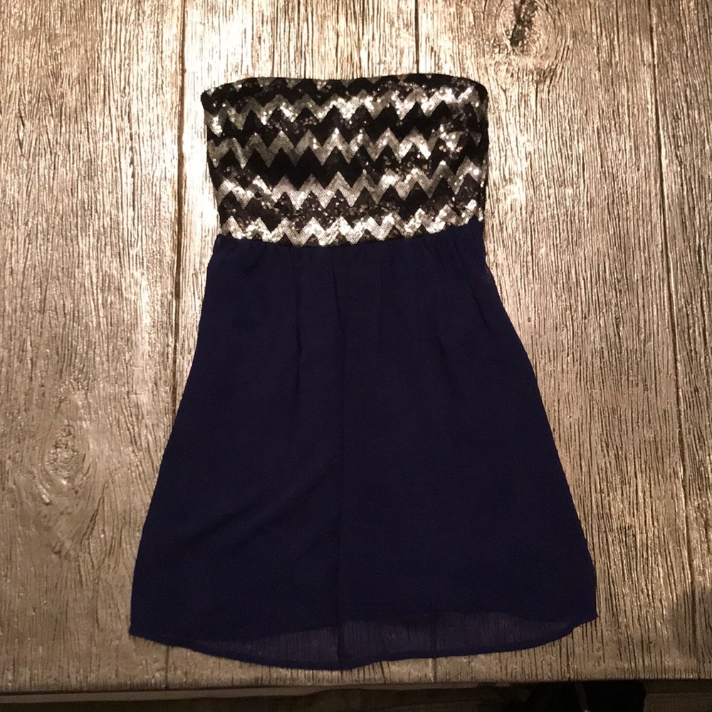 A’gaci Strapless Sequin Party Dress